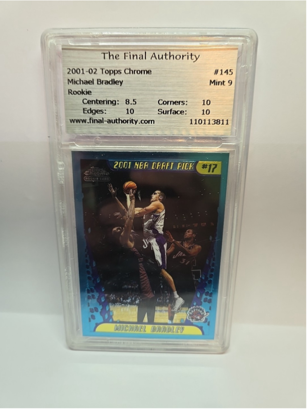 2001-02 Topps Chrome Michael Bradley #145 Rookie Toronto Raptors Mint 9